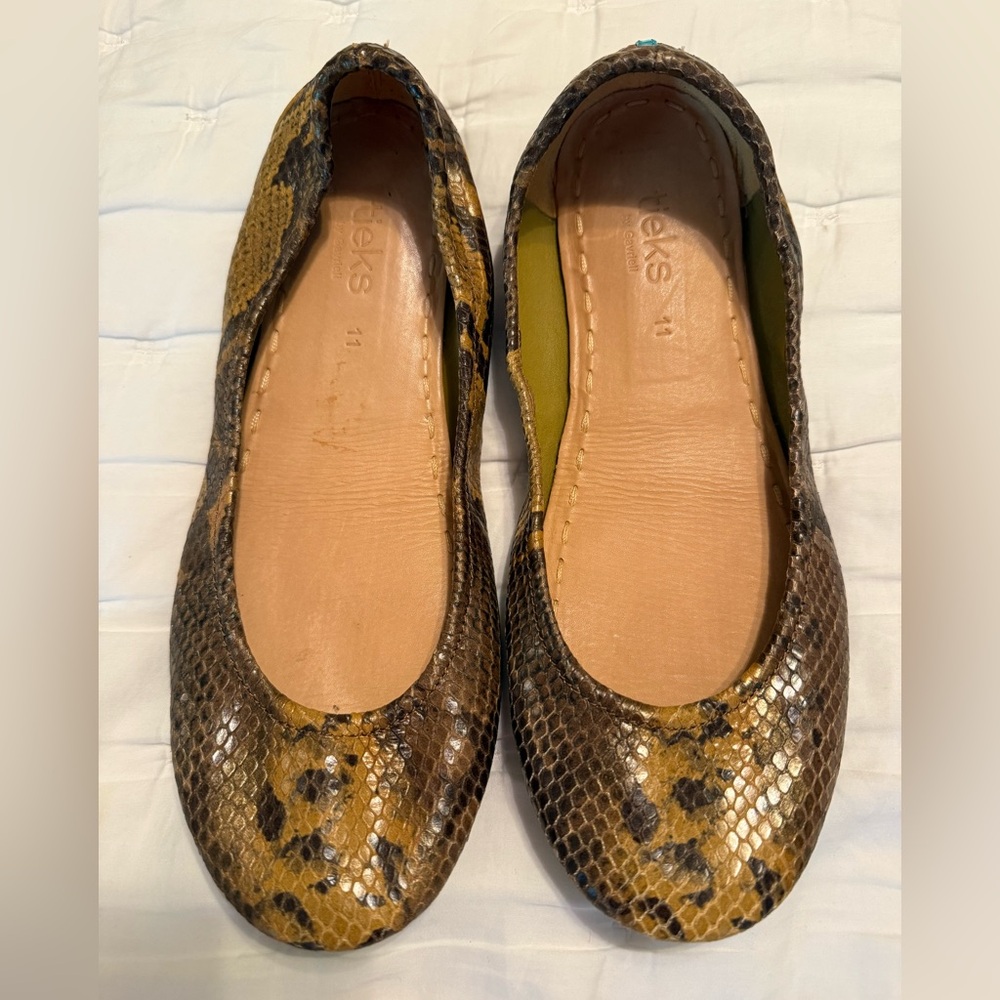 Tieks Mocha Snake Print Ballet Flats - Picture 2 of 8